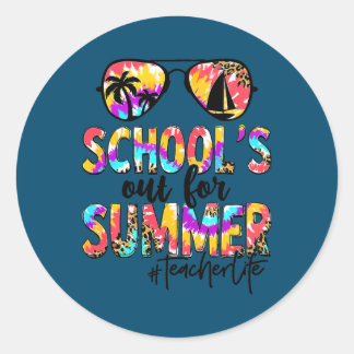 Retro Last Day Of School Schools Out For Summer Classic Round Sticker
