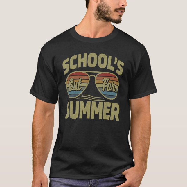 Retro Last Day Of School Schools Out For Summer Te T-Shirt (Front)