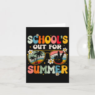 Retro Last Day Of School's Out For Summer Teacher Card