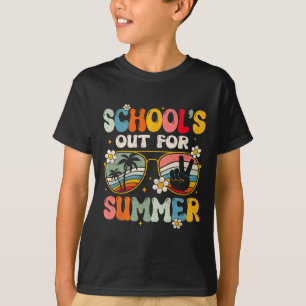 Retro Last Day Of School's Out For Summer Teacher  T-Shirt