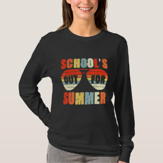 Retro Last Day Of Schools Out For Summer Teacher V T-Shirt