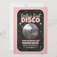 Retro Last Disco Bachelorette Weekend  Invitation