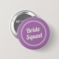 Retro Lavender Bride Squad Bridesmaid Button