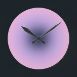 Retro Lavender Purple Gradient Round Clock<br><div class="desc">Gradient design - aura effect – purple / lilac/ lavender / violet gradient.</div>