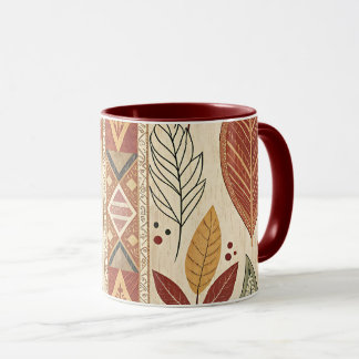 Retro Leaf Pattern Artistic Design Coffee Tea Mug