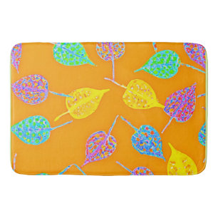 Retro Leaf Pattern Bath Mat