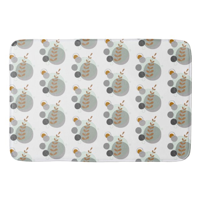 Retro Leaf Pattern Bath Mat (Front)