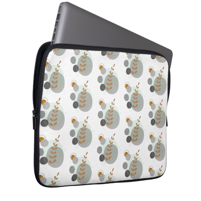 Retro Leaf Pattern Laptop Sleeve (Front Right)