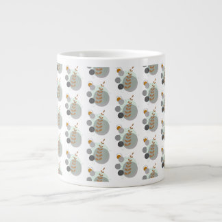 Retro Leaf Pattern Large Coffee Mug