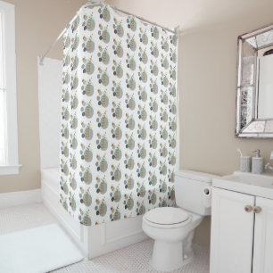 Retro Leaf Pattern Shower Curtain
