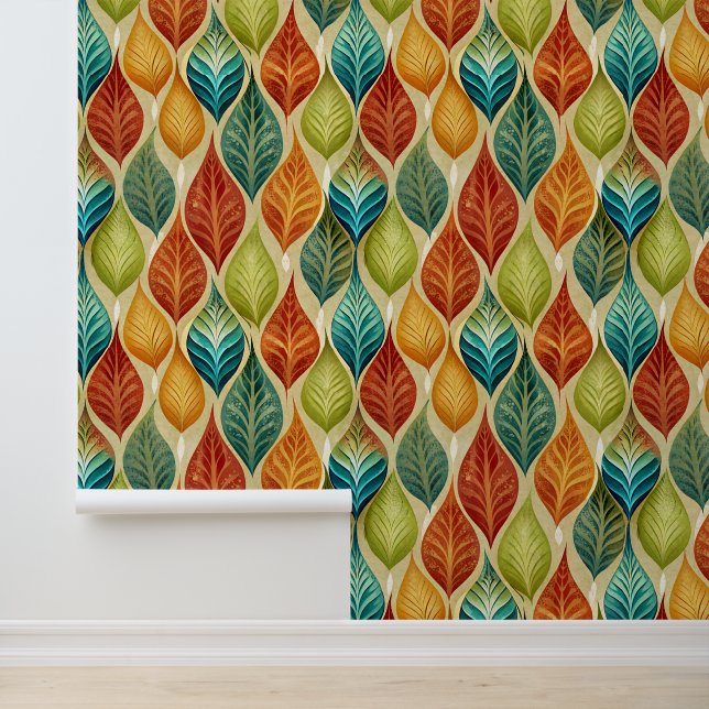 Retro Leaf Pattern Wallpaper (Application)