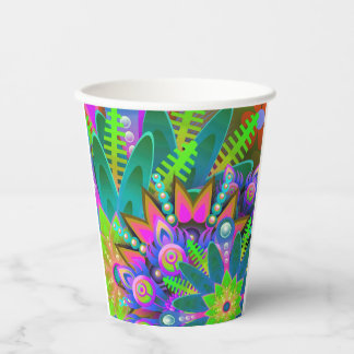 Retro leaves paper cups
