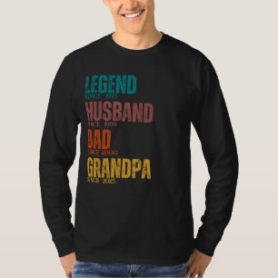 Retro Legend Husband Dad Grandpa Custom Since Year T-Shirt