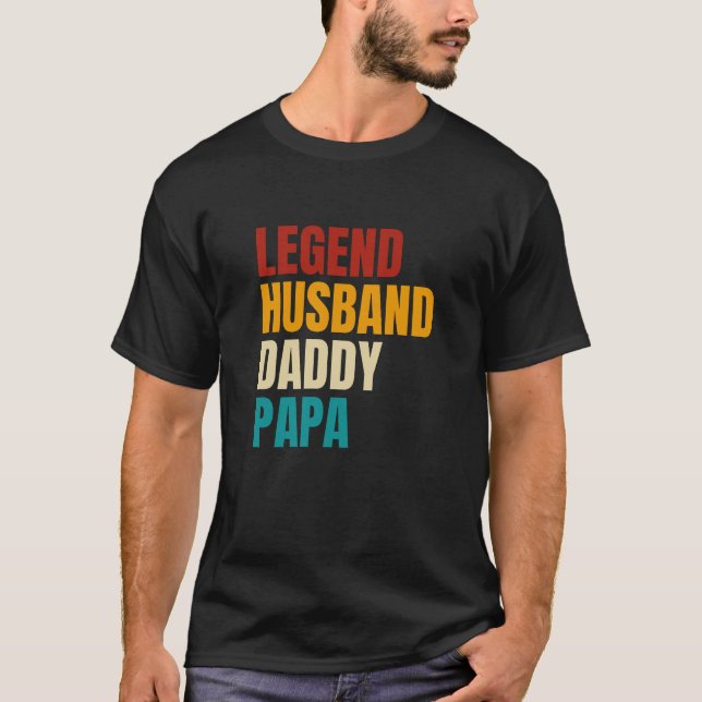 Retro Legend Husband Daddy Papa T-Shirt (Front)