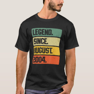 Retro Legend Since August 2004 19 Years Old 19th B T-Shirt