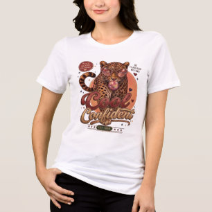 Retro Leopard Cool Confident Streetwear Tri-Blend Shirt