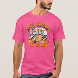 Retro Leopard Fall Camping Is My Favourite For Men T-Shirt