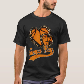 Retro Leopard Heart Tampa Bay Basketball Lover Men T-Shirt