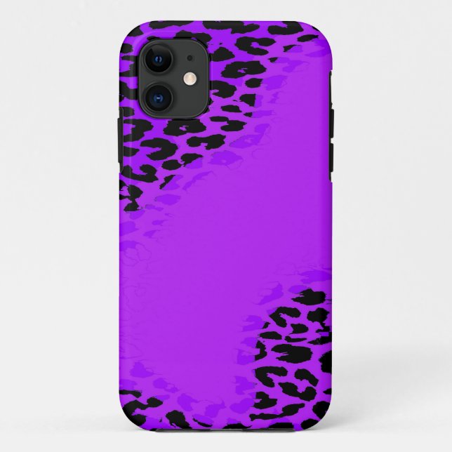 Retro leopard print and modern purple design Case-Mate iPhone case (Back)