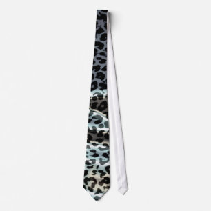 Retro Leopard Print Skin (Black, Grey) Tie