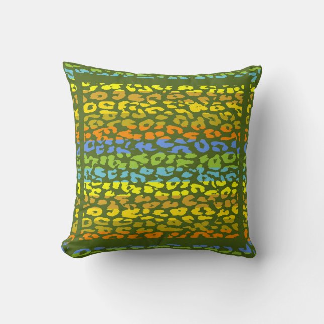 Retro Leopard Print Skin Pattern Cushion (Front)
