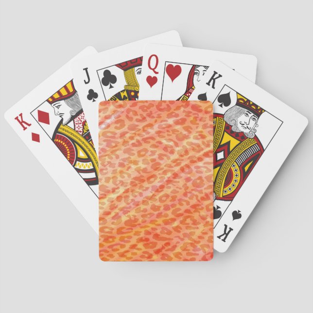Retro Leopard Print Skin Playing Cards (Back)