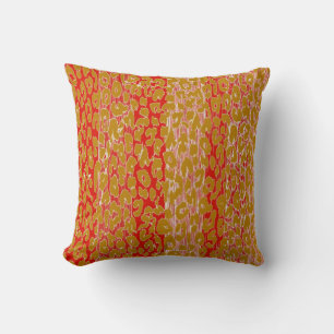 Retro Leopard Print Skin (Red, Pink, Khaki) Cushion