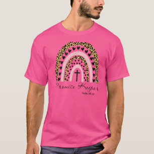 Retro Leopard Rainbow Promise Keeper Jesus Cross C T-Shirt