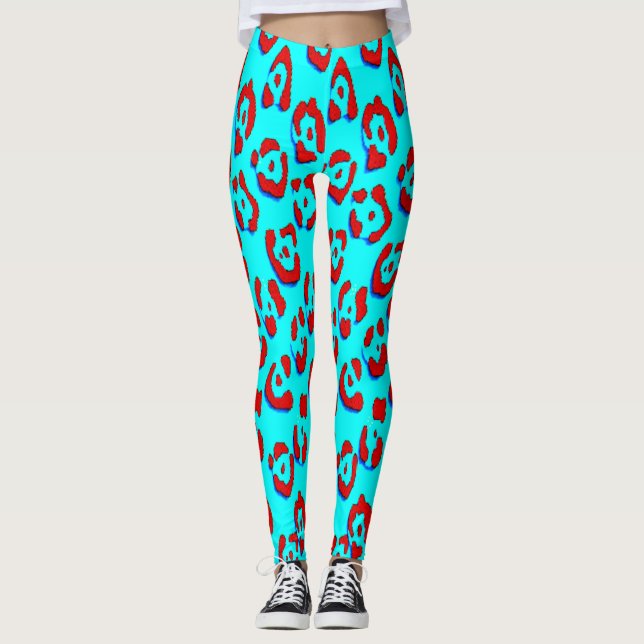 retro leopard skin pattern leggings (Front)