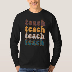 Retro Leopard Teach For Teacher Elementary School  T-Shirt