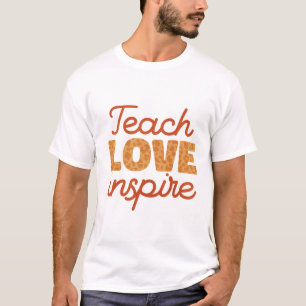 Retro Leopard Teach Love Inspire Art T-Shirt