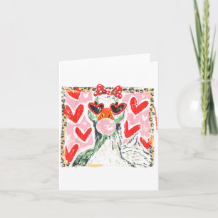 Retro Leopard Valentine Goose Funny Nk Coquette Lo Card