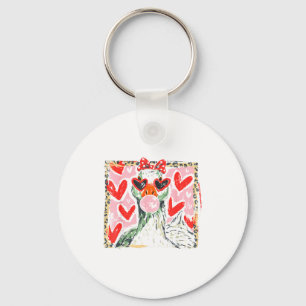 Retro Leopard Valentine Goose Funny Nk Coquette Lo Key Ring