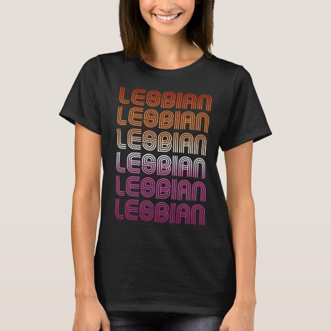 RETRO LESBIAN PRIDE PATTERN T-Shirt (Front)