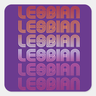 RETRO LESBIAN PRIDE PATTERN T-Shirt Square Sticker
