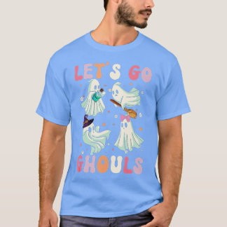 Retro Let is Go Ghouls Halloween Ghost Costumes T-Shirt