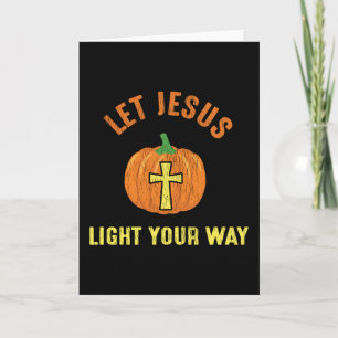 Retro Let Jesus Light Your Way Christian Fall Gift Card