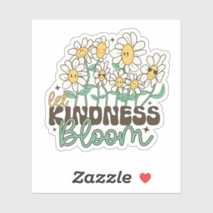 Retro Let Kindness Bloom Smiling Daisies