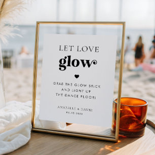 Retro Let Love Glow Stick Dance Floor Wedding Sign