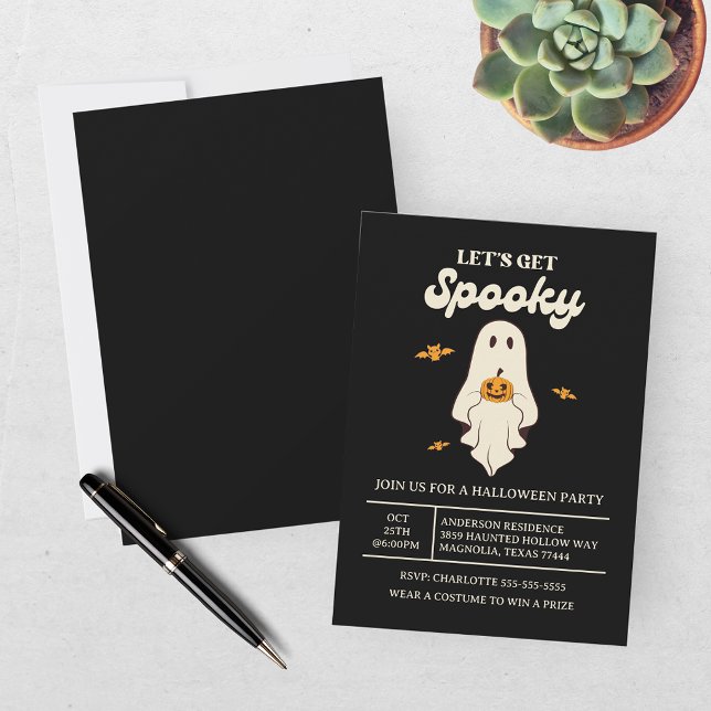  Retro Let’s Get Spooky Halloween Invitation (Creator Uploaded)