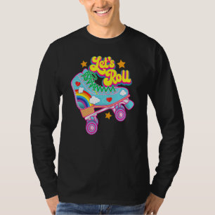 Retro Let’s Roll Rollerskating Cute Roller Skater T-Shirt