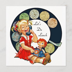 Retro LET'S Do Lunch Invitations Long Time Friends