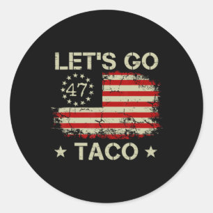 Retro Let's Go Taco Funny Let's Go Taco Classic Round Sticker