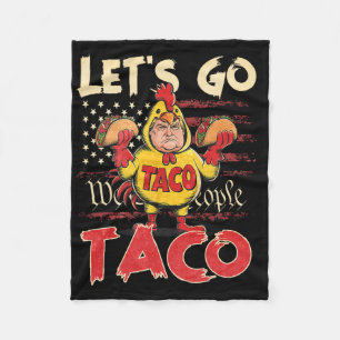 Retro Let's Go Taco Shirt Funny Let's Go Taco For  Fleece Blanket