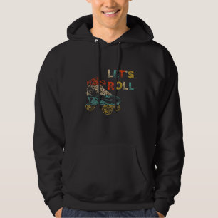Retro Let's Roll Roller Skating Skater Skate Vinta Hoodie