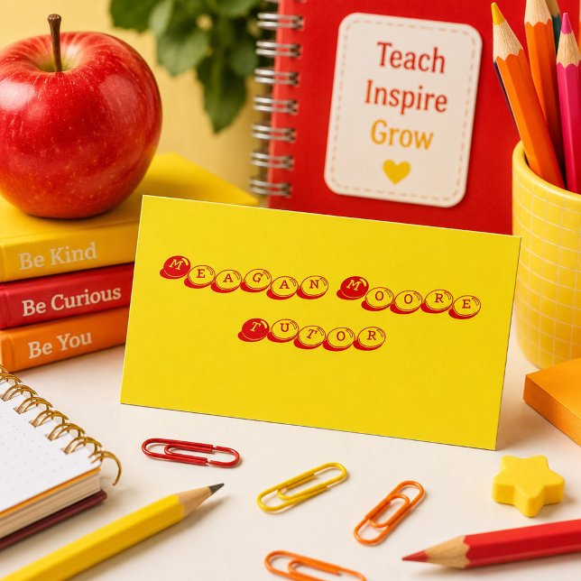 Retro Letter Tiles Tutor  Business Card (Creator Uploaded)