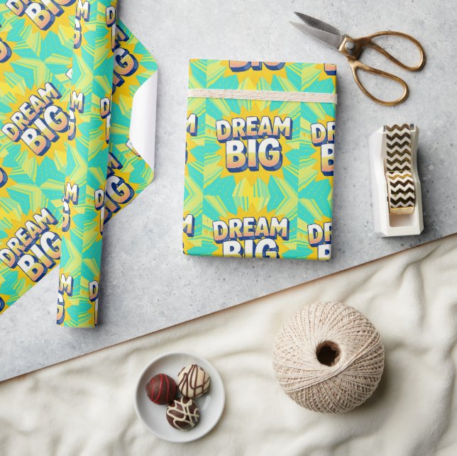 Retro lettering dream big text wrapping paper (Crafts)