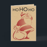 Retro Letterpress Santa Holiday Card<br><div class="desc">Retro Letterpress Santa design.</div>