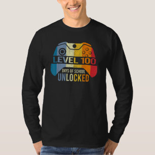 Retro Level 100 Days Of School Unlocked 100th Day  T-Shirt