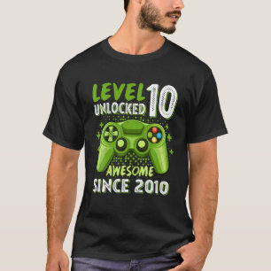 Retro Level 10 Unlocked Awesome 2010 Video Game 10 T-Shirt